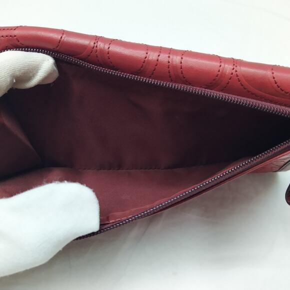 Coach Red Leather Credit Card ID Window Trifold Wallet - Vintage - Picture 9 of 14